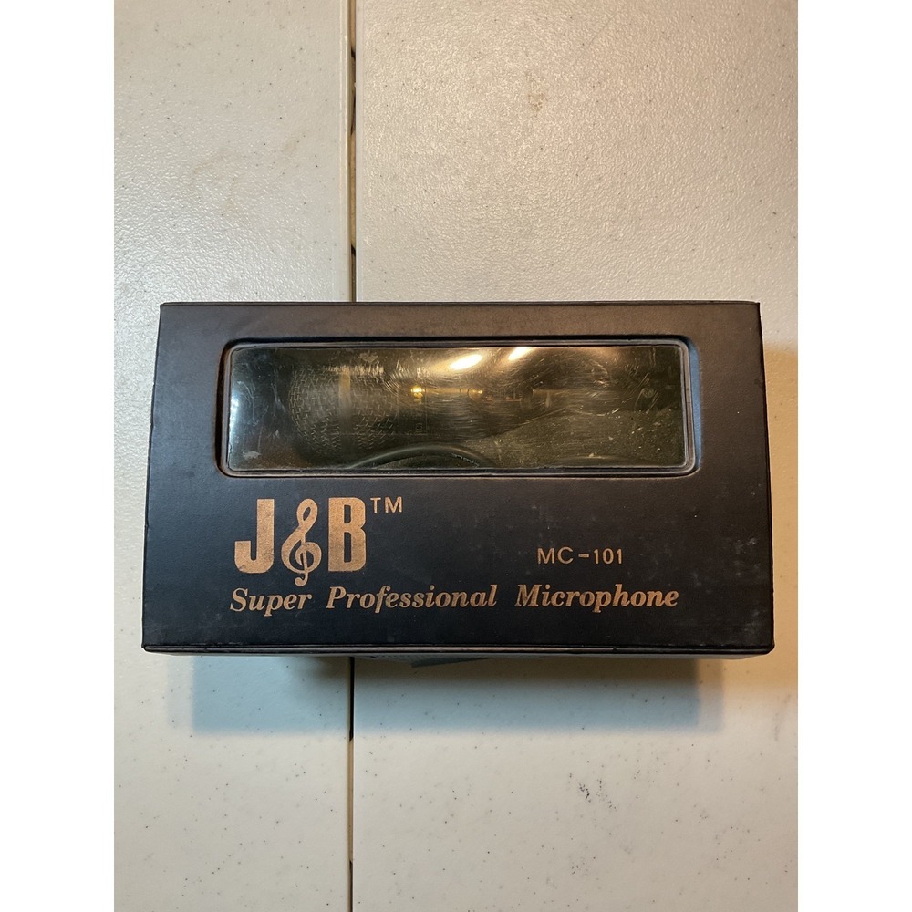 J&B MC-101 Super Professional Microphone Dynamic Handheld Black with Cable Box